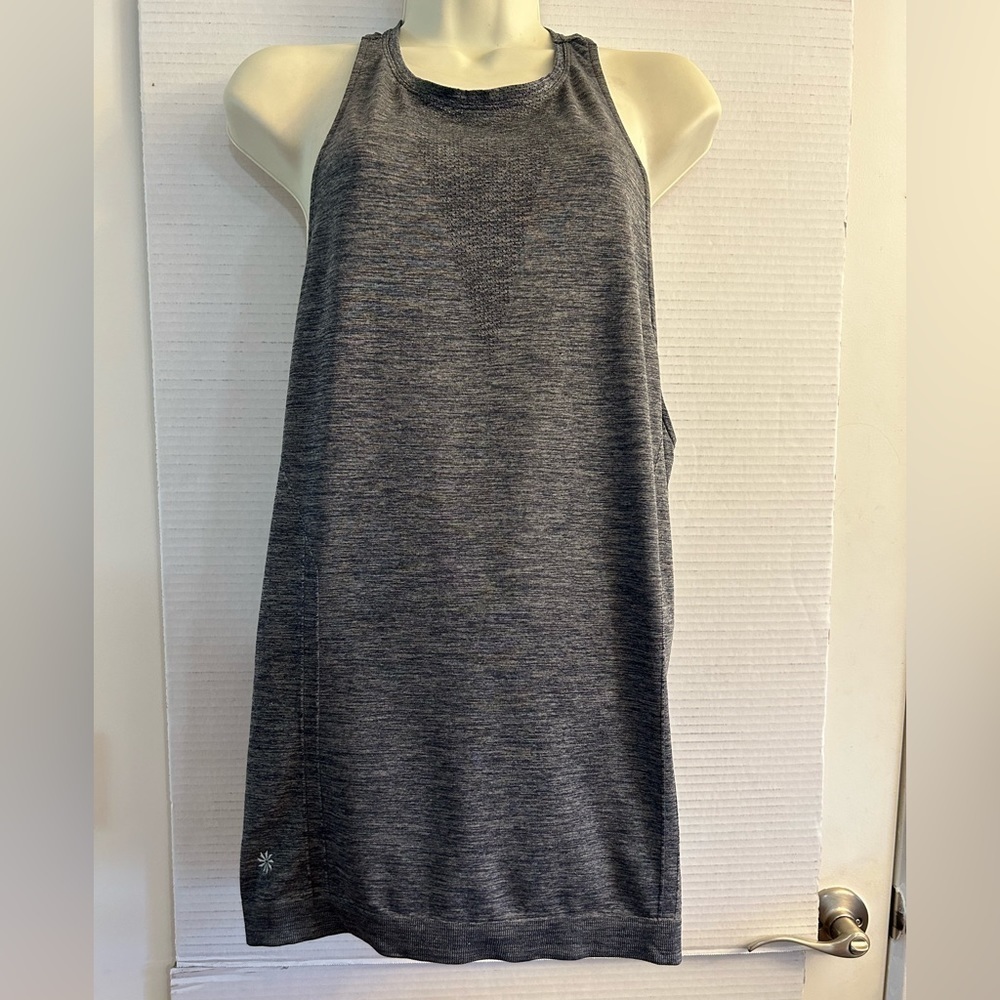Athleta blue heathered racerback athletic tank top Sz-M  S7